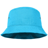 Men Women Unisex Cotton Bucket Hat 100% Cotton Packable for Travel Fishing Hunting Summer Camp (L/XL, Turquoise)